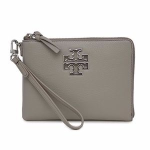 Tory Burch Britten Large Leather Zip Wristlet NWOT
